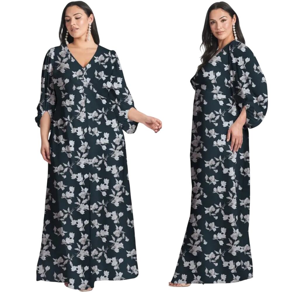Sachin + Babi Navy Maxi Dress with White Floral Print
